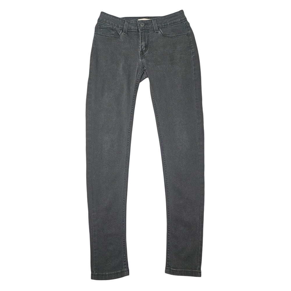 Levis 2016 535 Super Skinny Jeans Faded Black Denim Sz 28